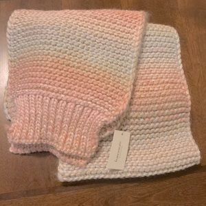 NWT Pastel Ombré & Gold Knit Winter Scarf
